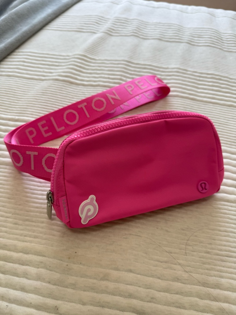 Peloton x lululemon bright Pink Belt Bag with Logo Strap